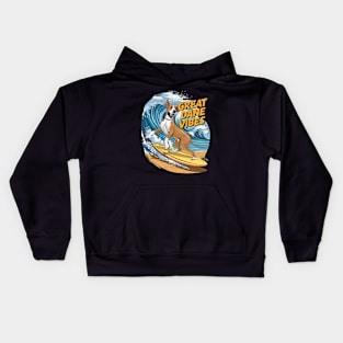 The Surfing Great Dane Pooch Kids Hoodie